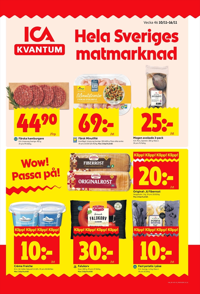 ICA Kvantum-reklambladet giltigt från 10/11 - 16/11