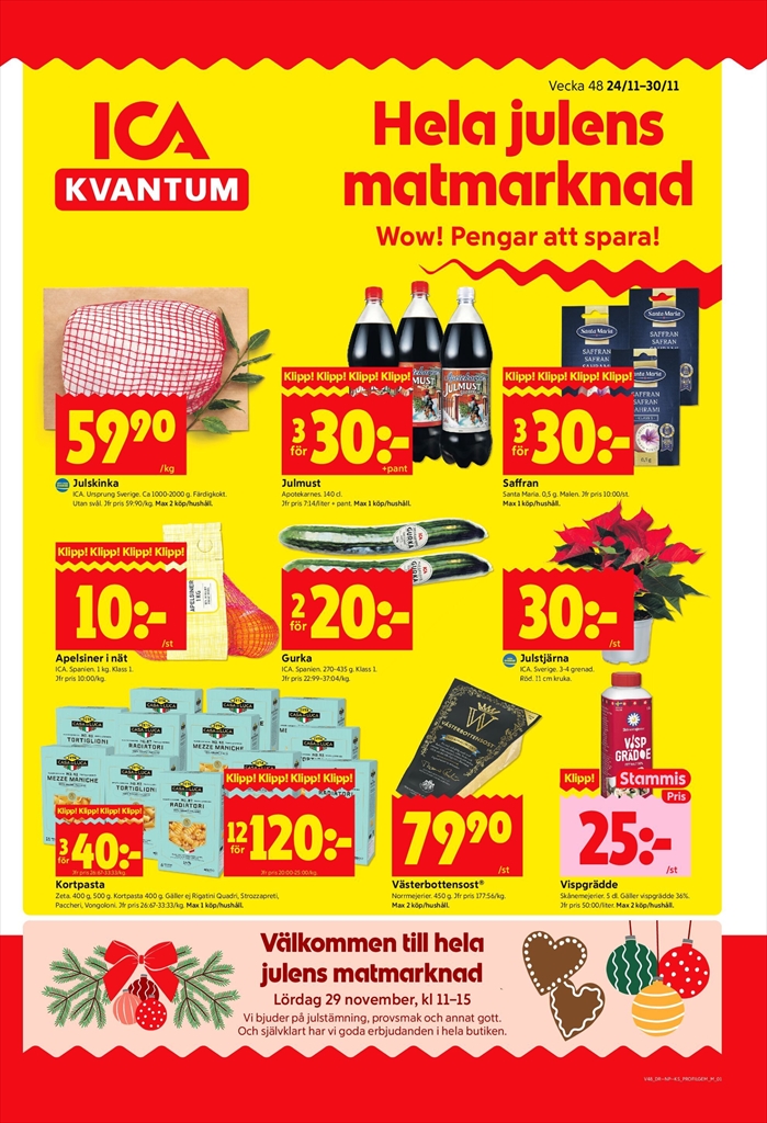 ICA Kvantum-reklambladet giltigt från 24/11 - 30/11