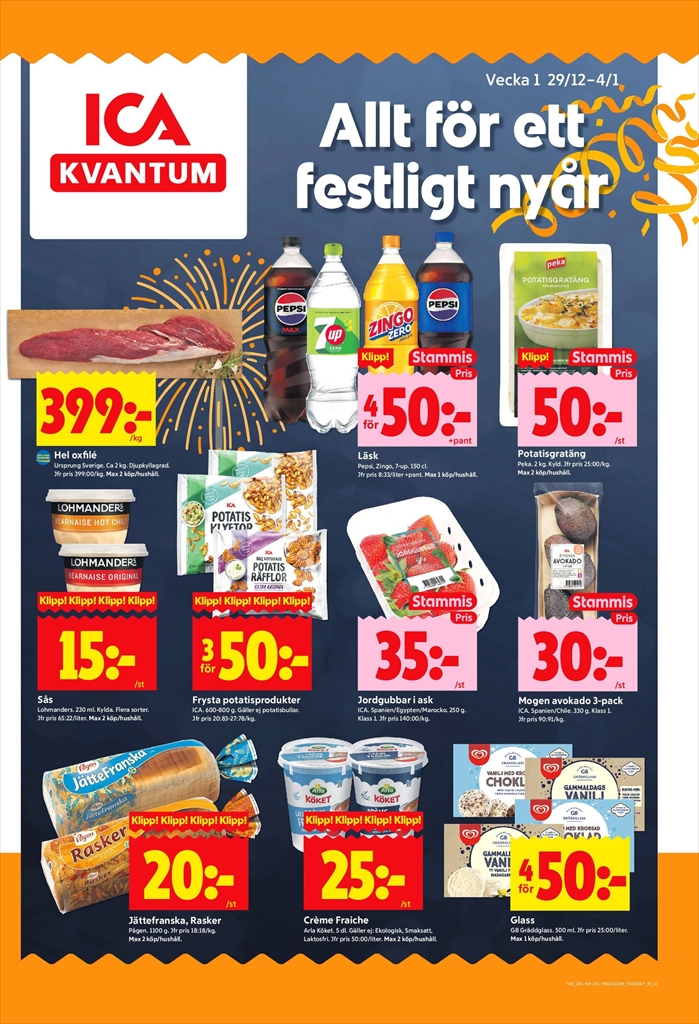 ICA Kvantum-reklambladet giltigt från 29/12 - 04/01