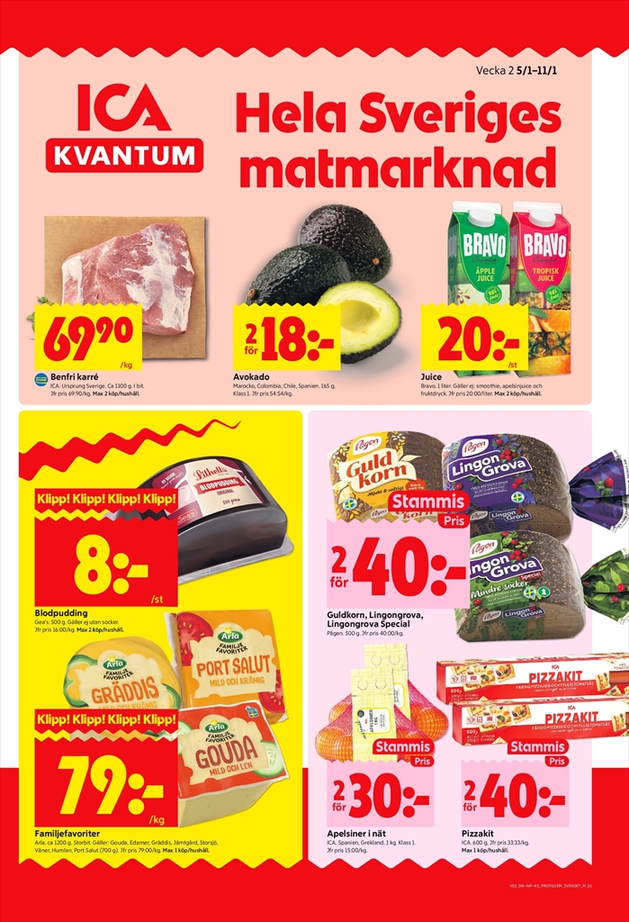 ICA Kvantum-reklambladet giltigt från 05/01 - 11/01