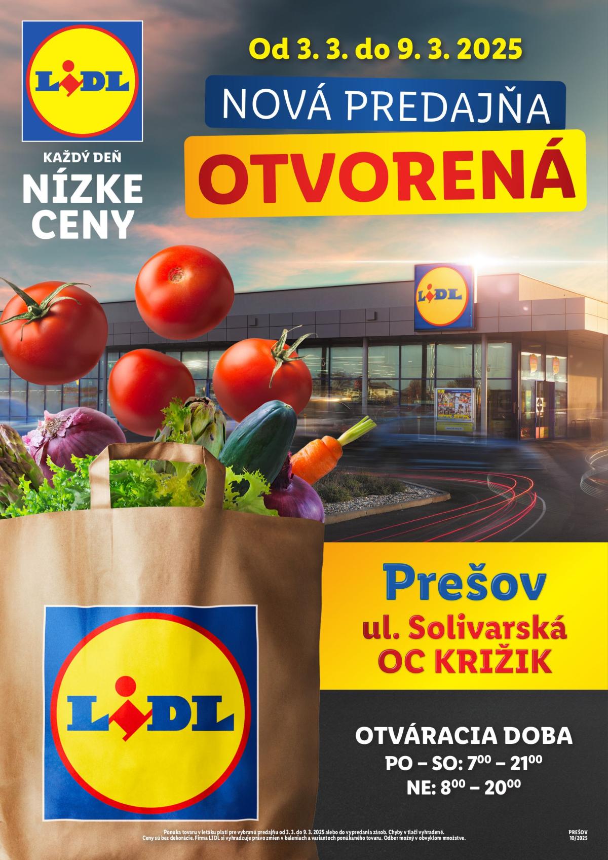 Lidl - Nová predajňa v Prešove leták platný od 03.03. - 09.03.