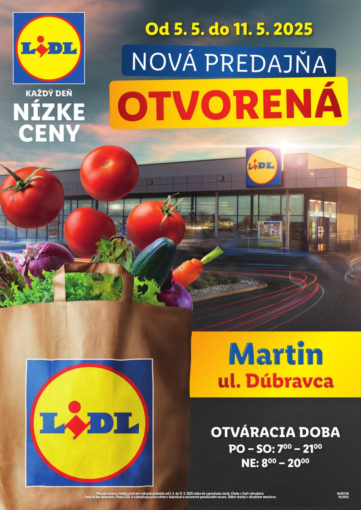 Lidl - Nová predajňa v Martine leták platný od 05.05. - 11.05.