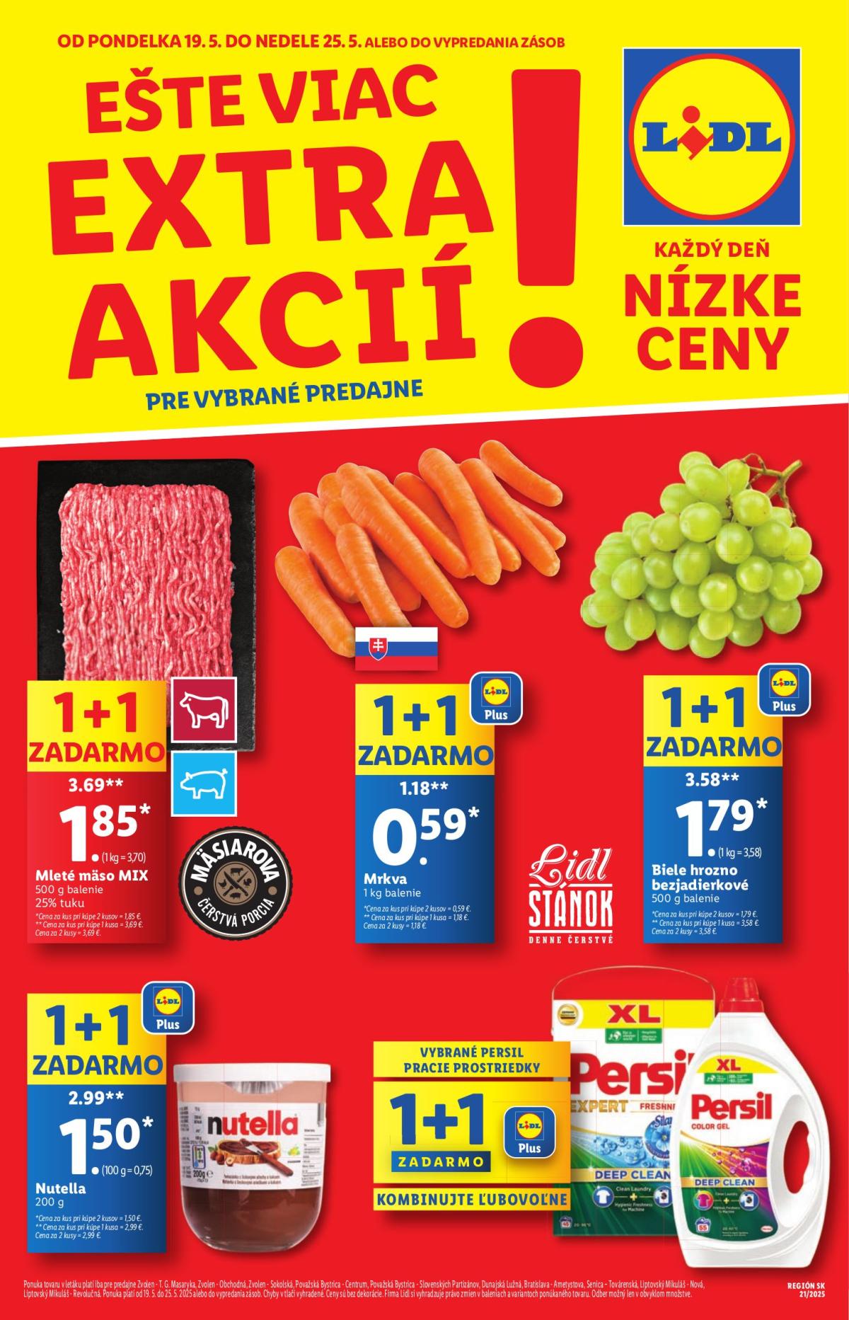Lidl - Extra akcie pre vybrané predajne leták platný od 19.05. - 25.05.