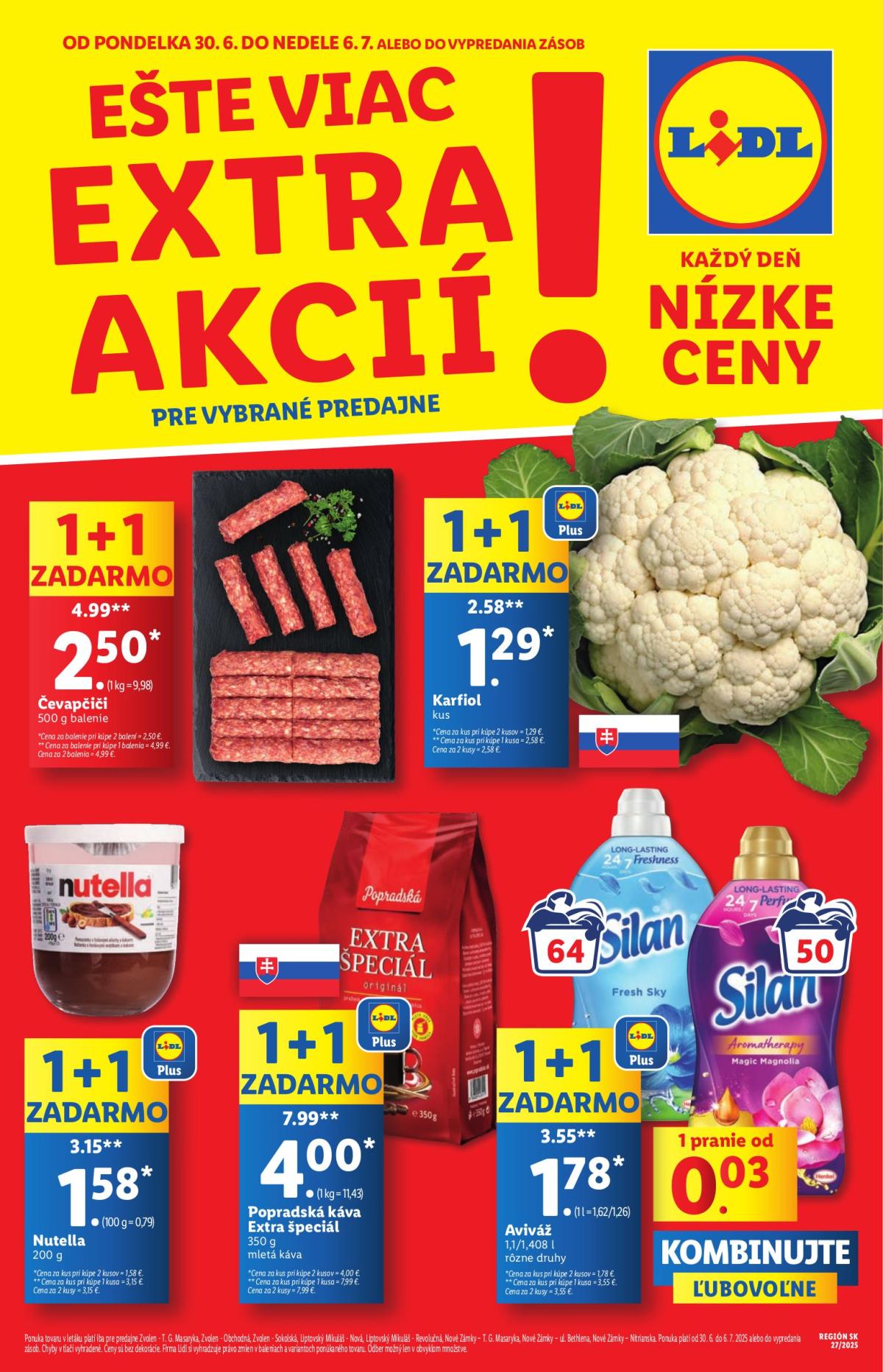 Leták Lidl - Extra akcie pre vybrané predajne platný od 30.06. do 06.07.