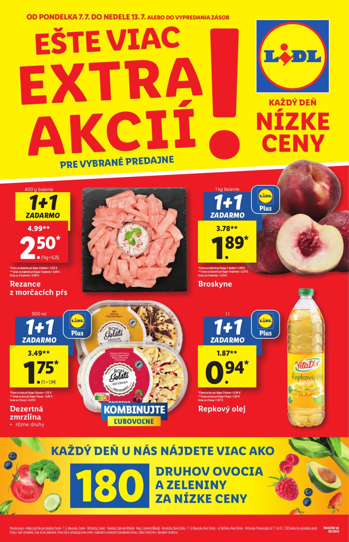 Leták Lidl - Extra akcie pre vybrané predajne platný od 07.07. do 13.07.