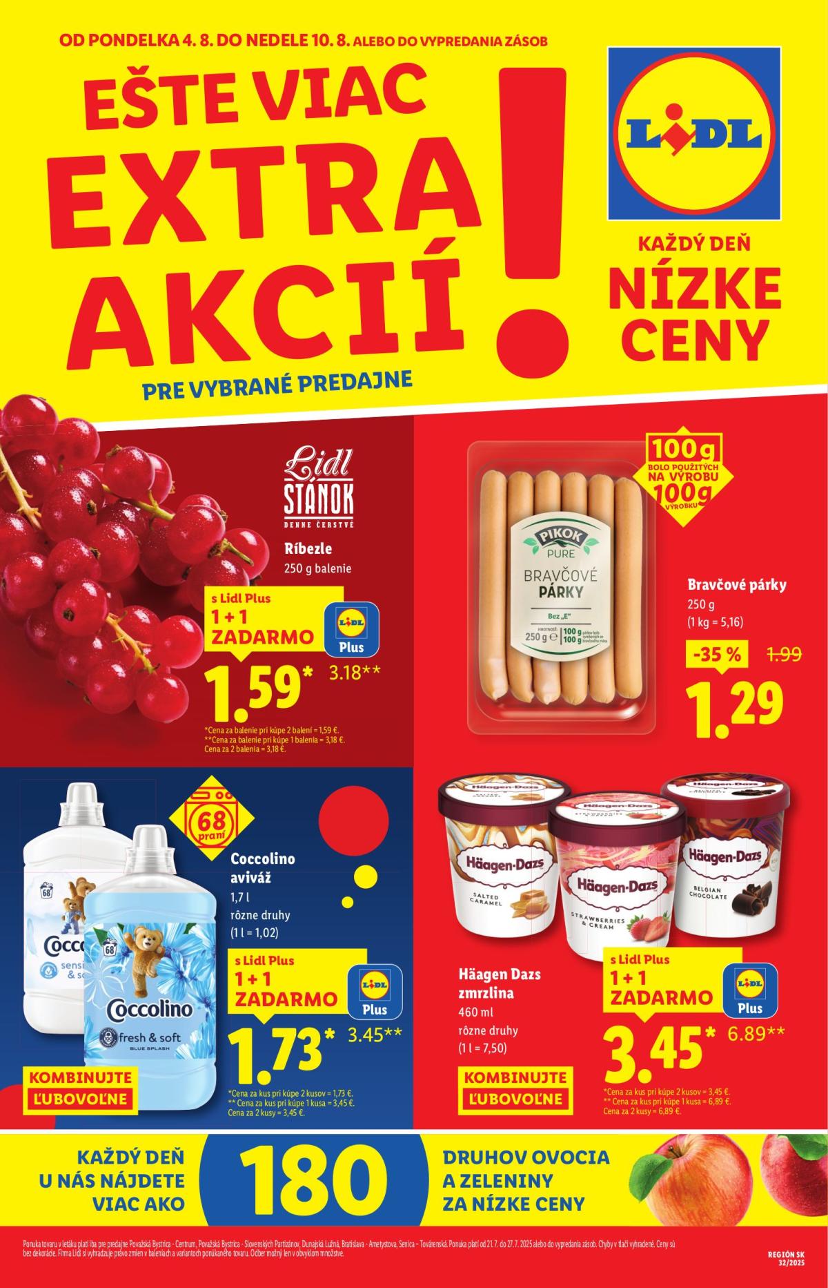 Leták Lidl - Špeciálne akcie - vybrané predajne platný od 04.08. do 10.08.