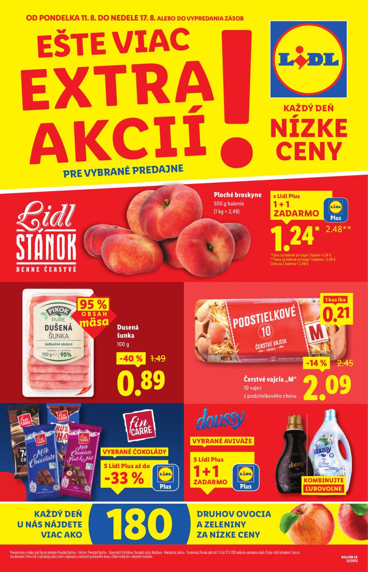 Leták Lidl - Špeciálne akcie - vybrané predajne platný od 11.08. do 17.08.