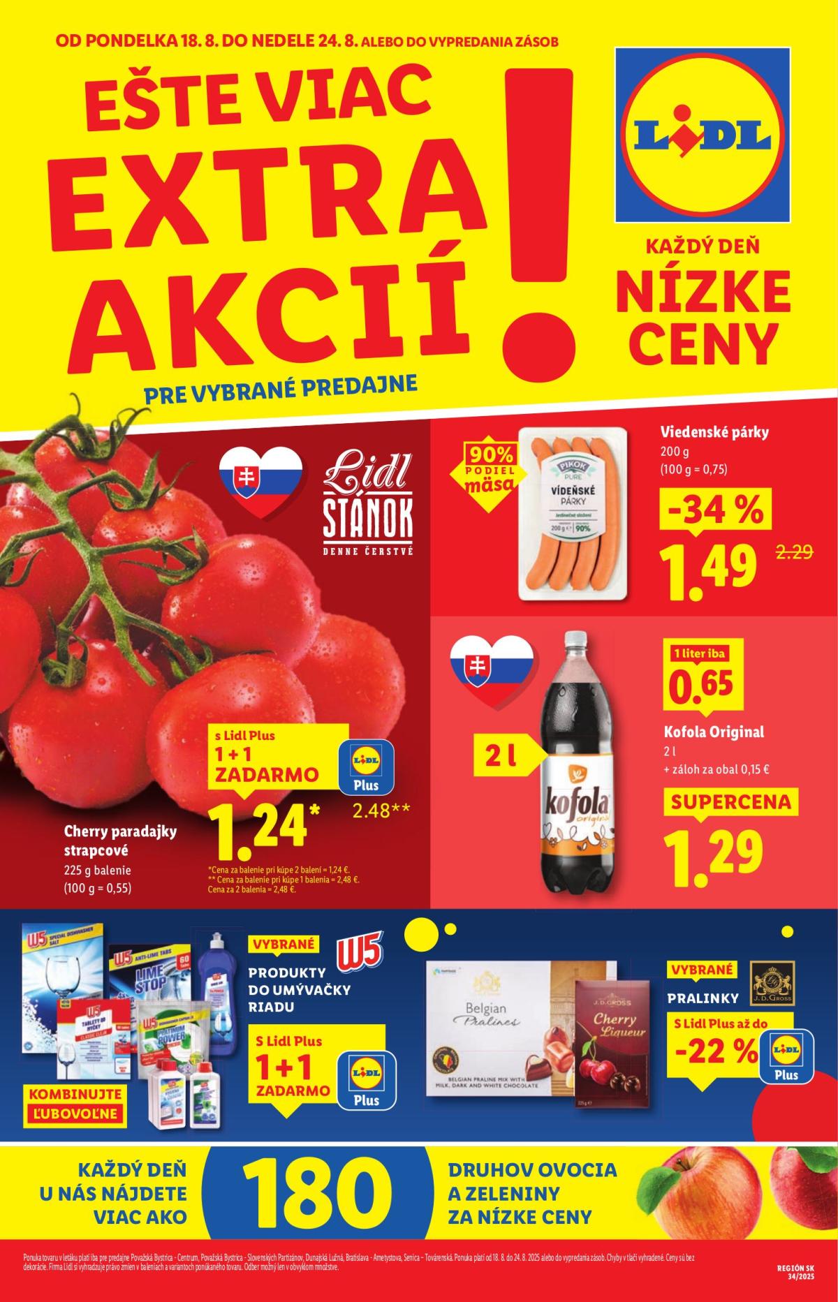 Leták Lidl - Špeciálne akcie - vybrané predajne platný od 18.08. do 24.08.