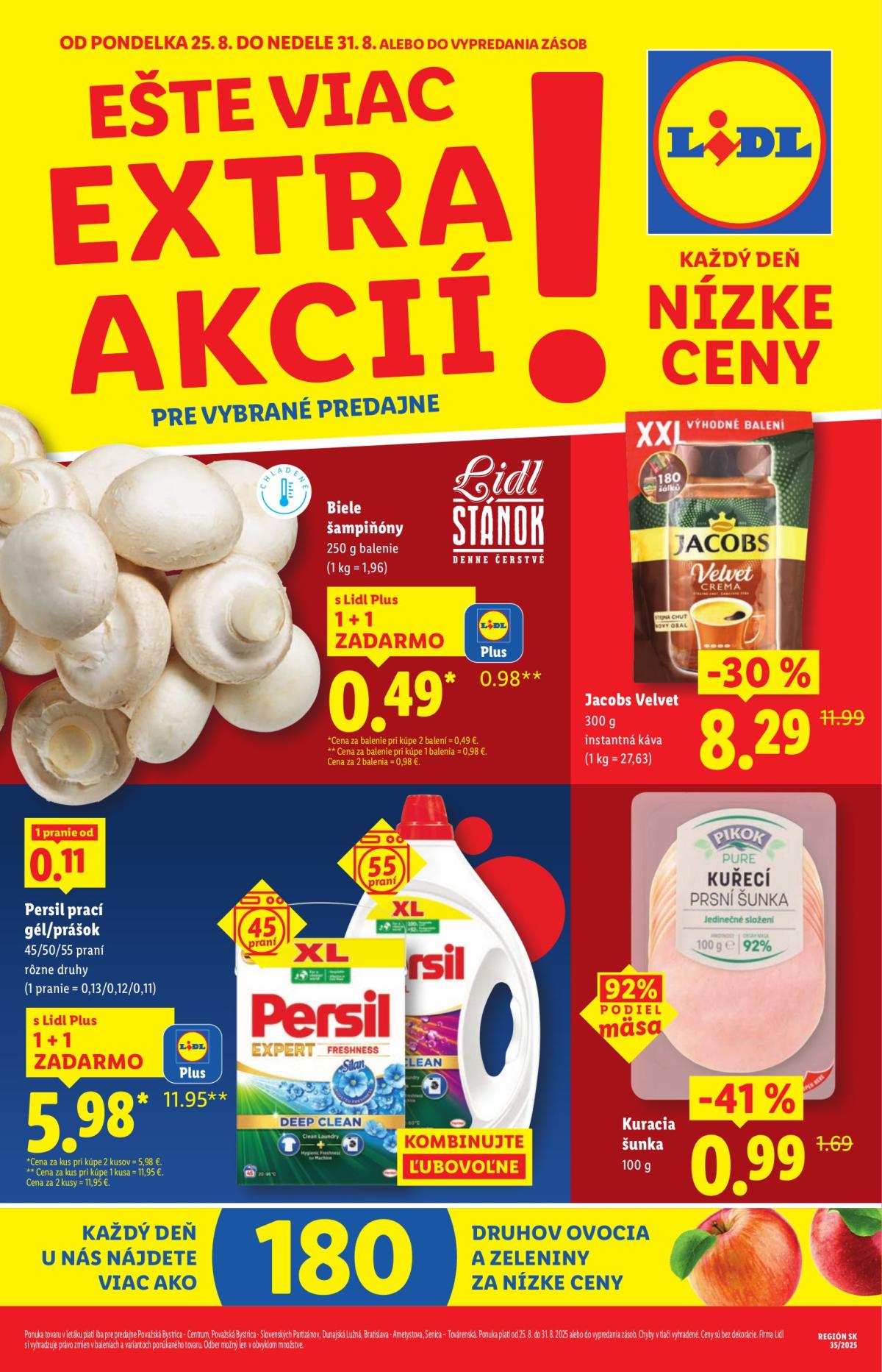 Leták Lidl - Špeciálne akcie - vybrané predajne platný od 25.08. do 31.08.