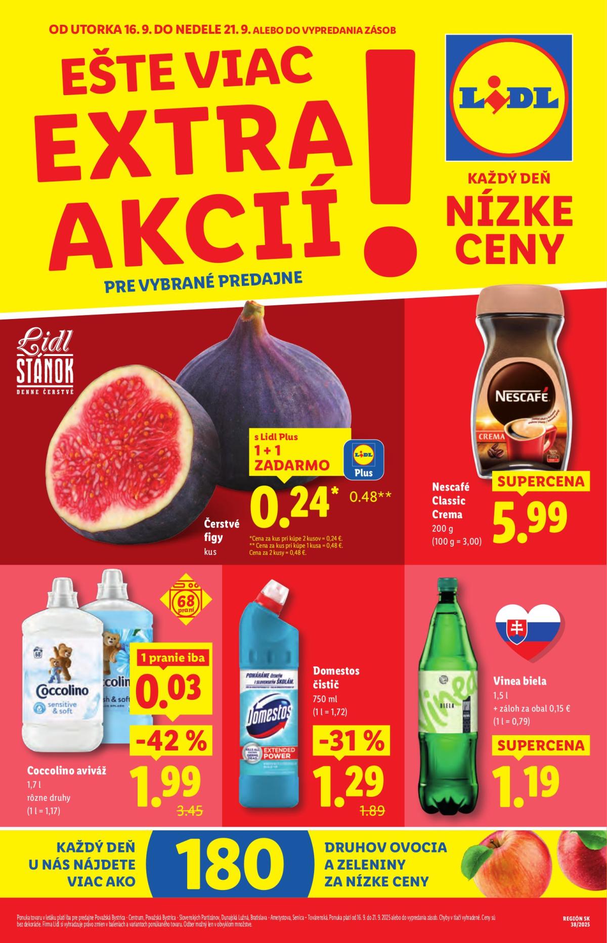 Leták Lidl - Špeciálne akcie - vybrané predajne platný od 16.09. do 21.09.