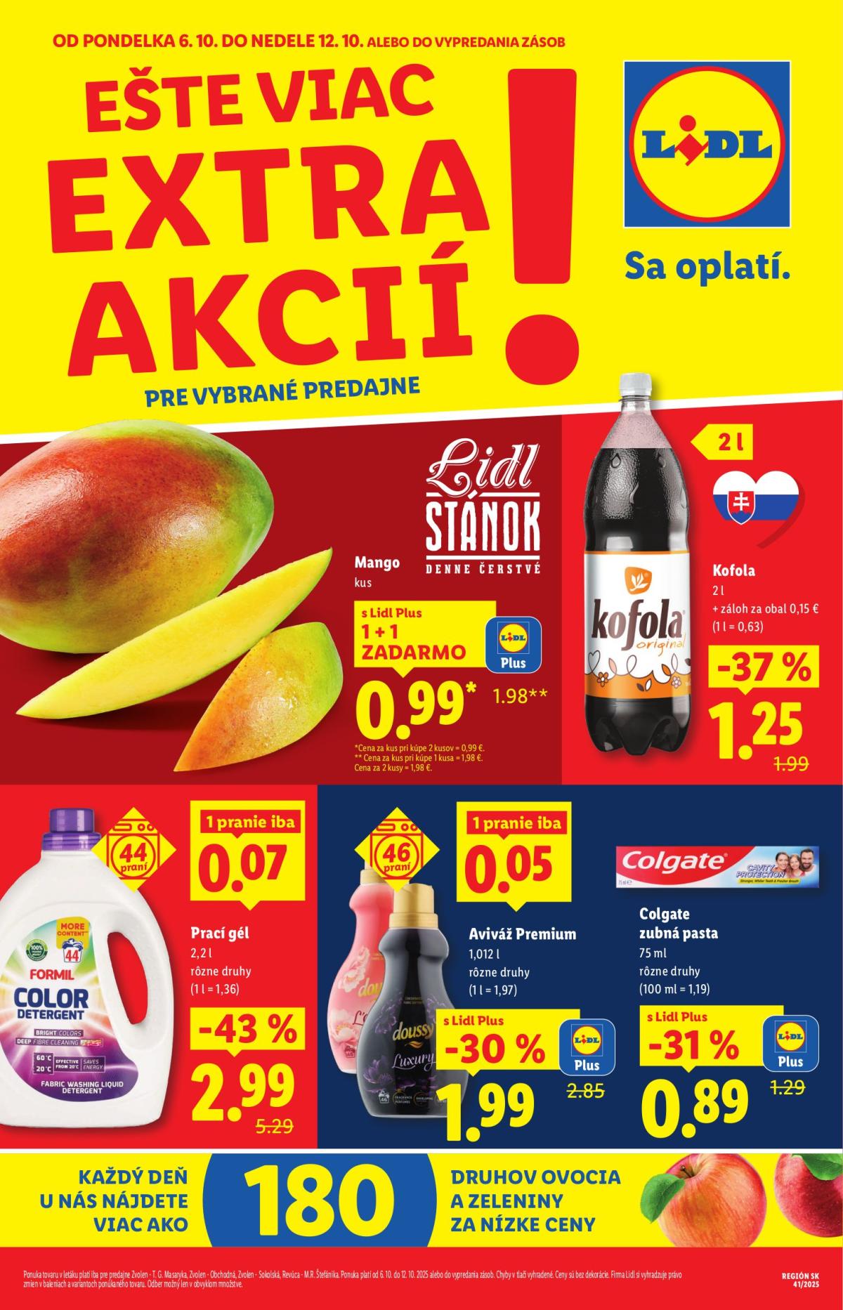 Leták Lidl - Extra akcie pre vybrané predajne platný od 06.10. do 12.10.