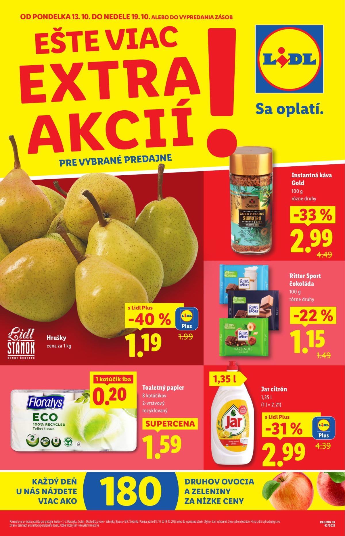 Leták Lidl - Špeciálne akcie - vybrané predajne platný od 13.10. do 19.10.