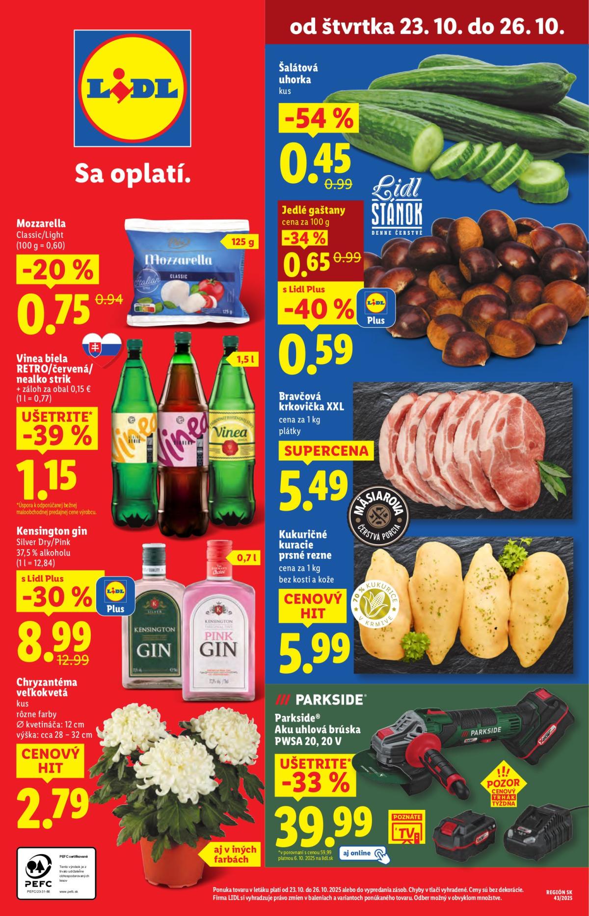 Leták Lidl platný od 23.10. do 26.10.