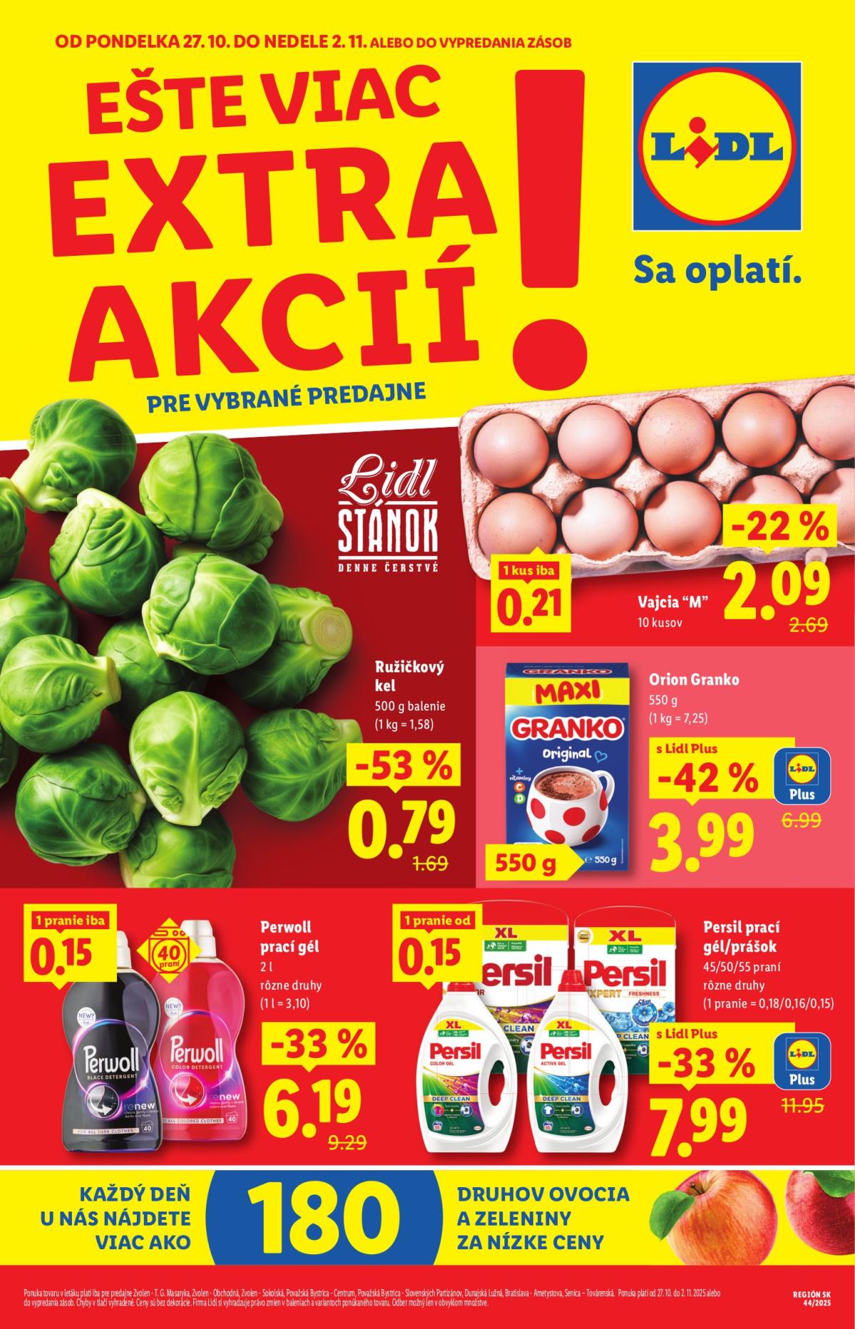 Leták Lidl - Špeciálne akcie - vybrané predajne platný od 27.10. do 02.11.