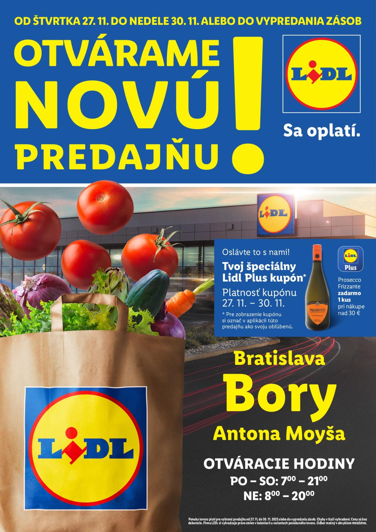 Leták Lidl - Nová predajňa v Boroch platný od 27.11. do 30.11.