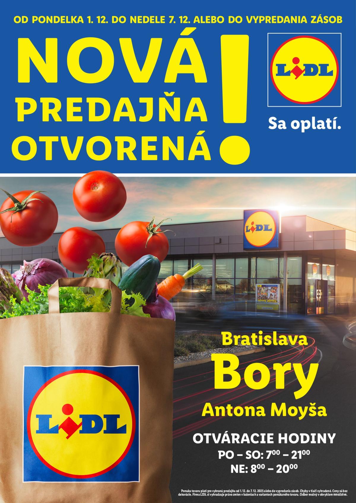 Leták Lidl - Nová predajňa v Boroch platný od 01.12. do 07.12.