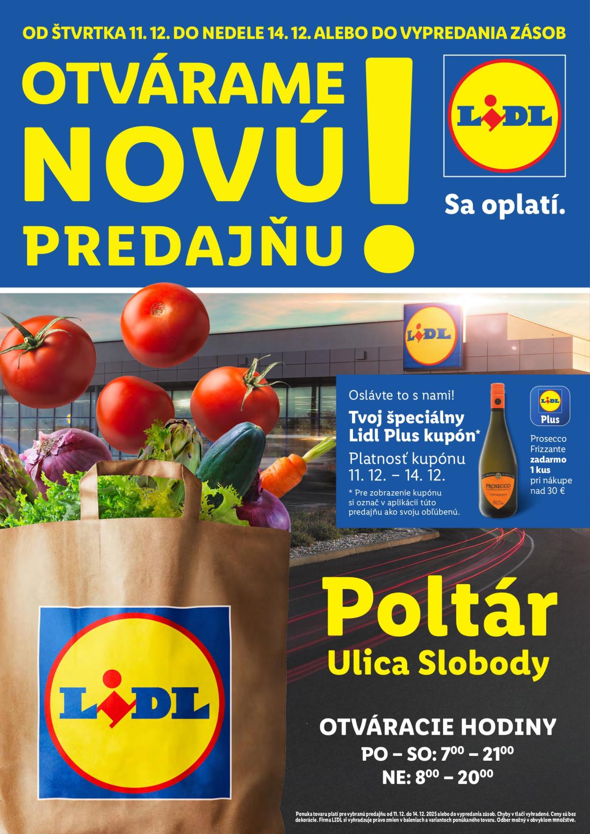Leták Lidl - Nová predajňa v Poltári platný od 11.12. do 14.12.