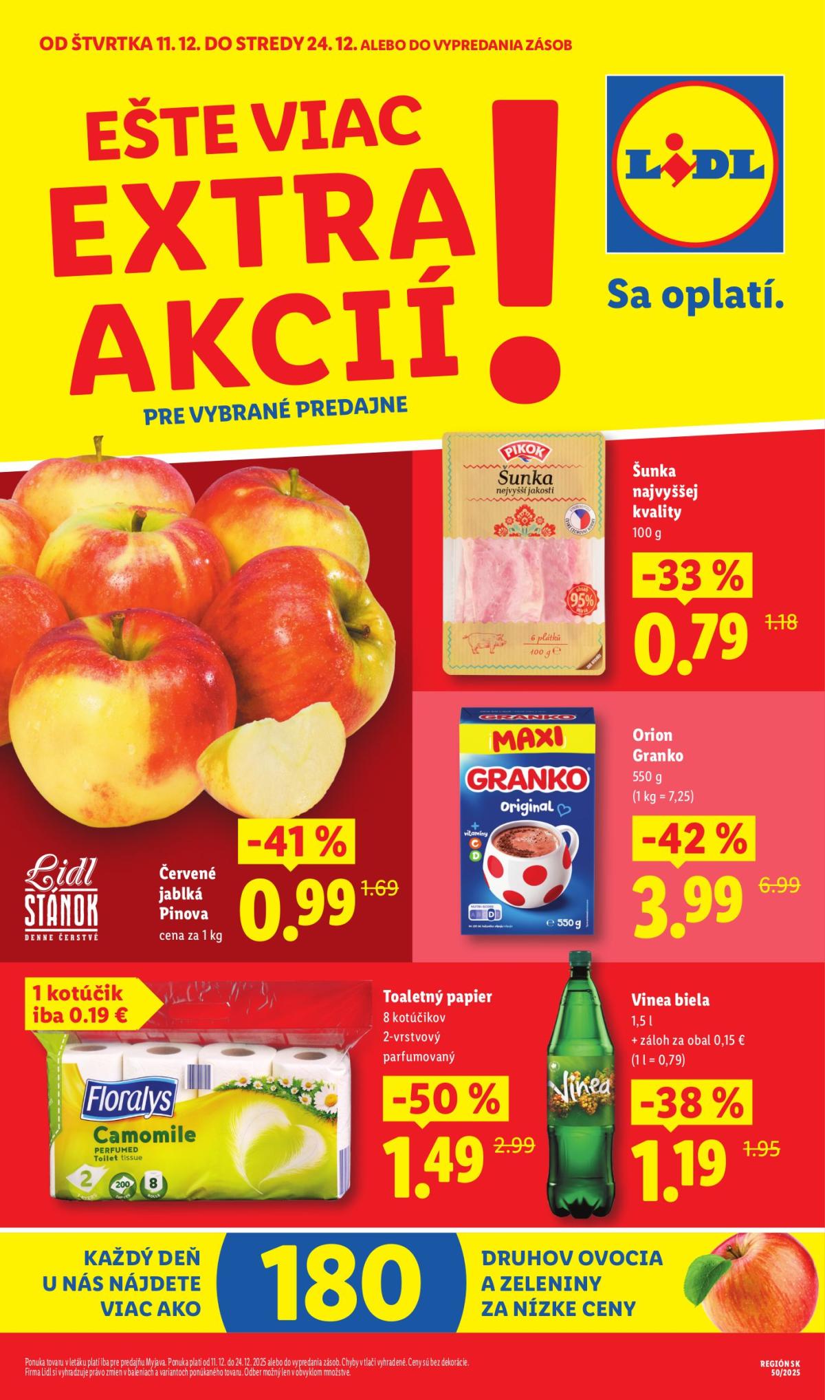 Leták Lidl - Extra akcie - Myjava platný od 11.12. do 14.12.