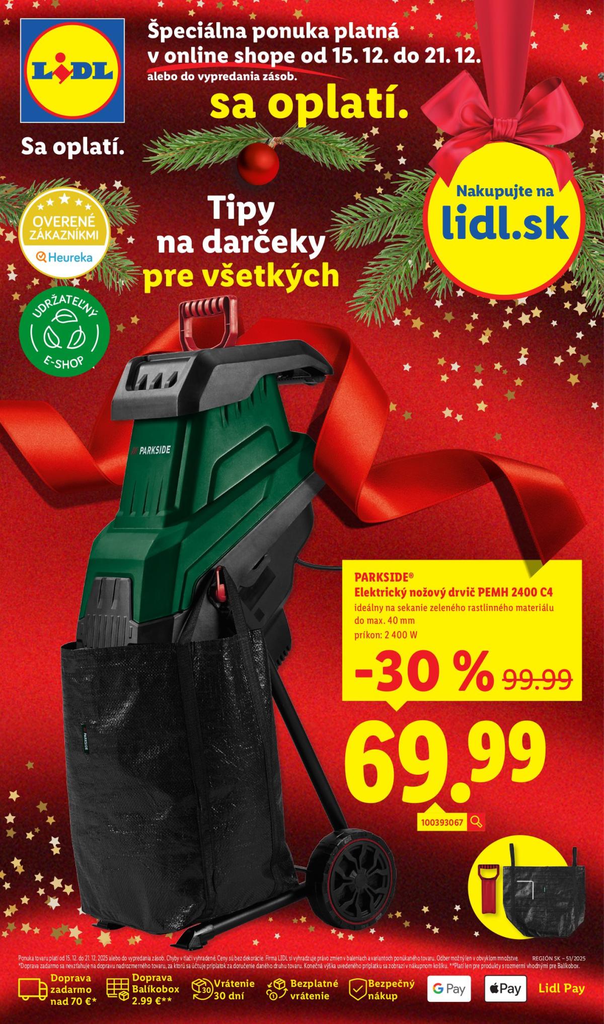 Leták Lidl.sk platný od 15.12. do 21.12.