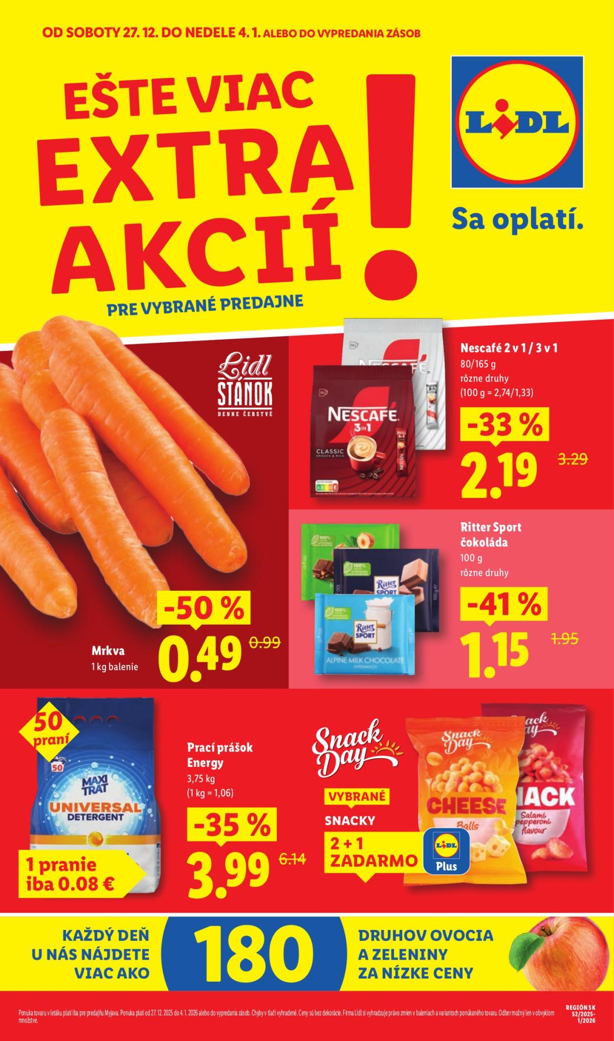 Leták Lidl - Špeciálne akcie - vybrané predajne platný od 27.12. do 04.01.