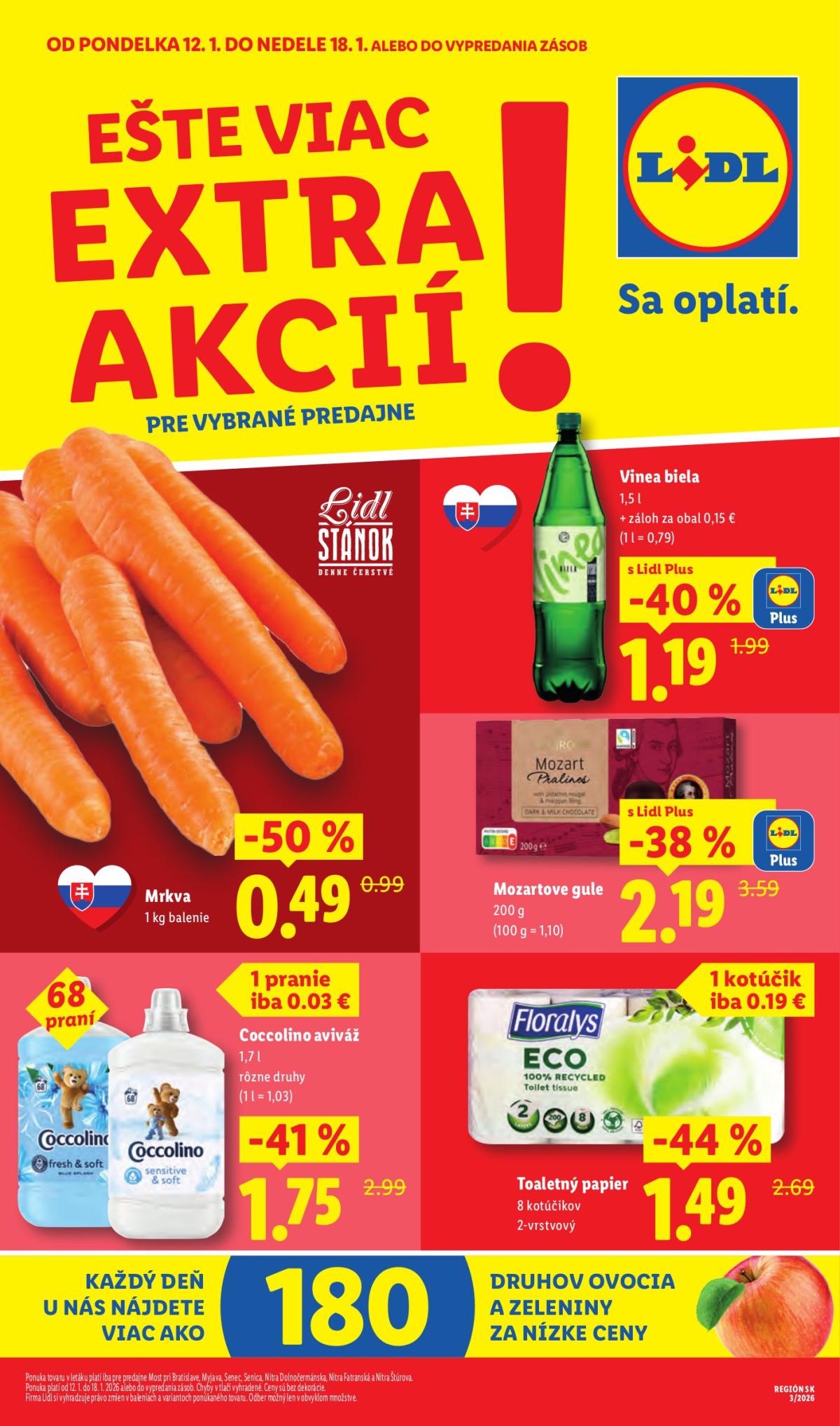 Leták Lidl - Špeciálne akcie - vybrané predajne platný od 12.01. do 18.01.