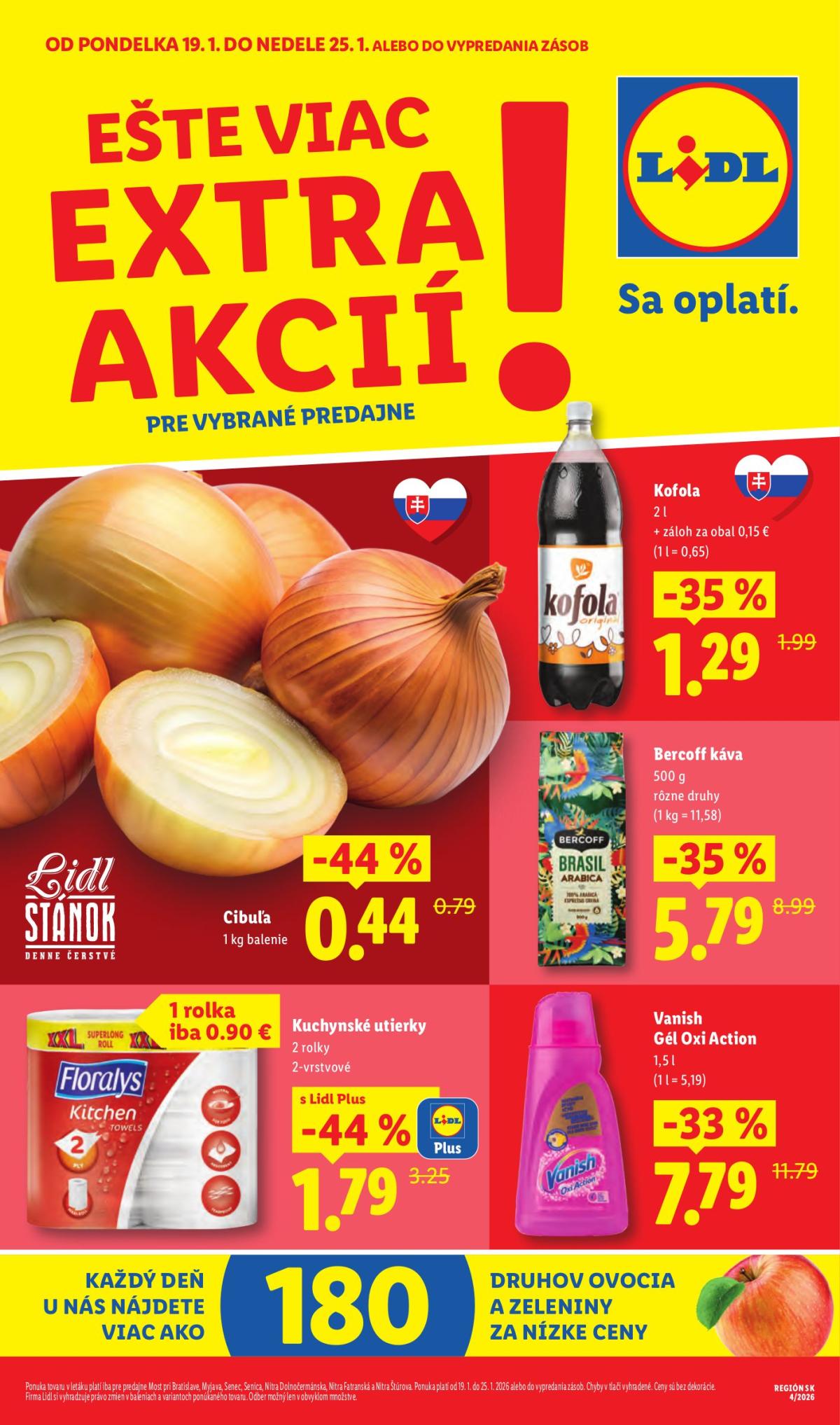 Leták Lidl - Špeciálne akcie - vybrané predajne platný od 19.01. do 25.01.