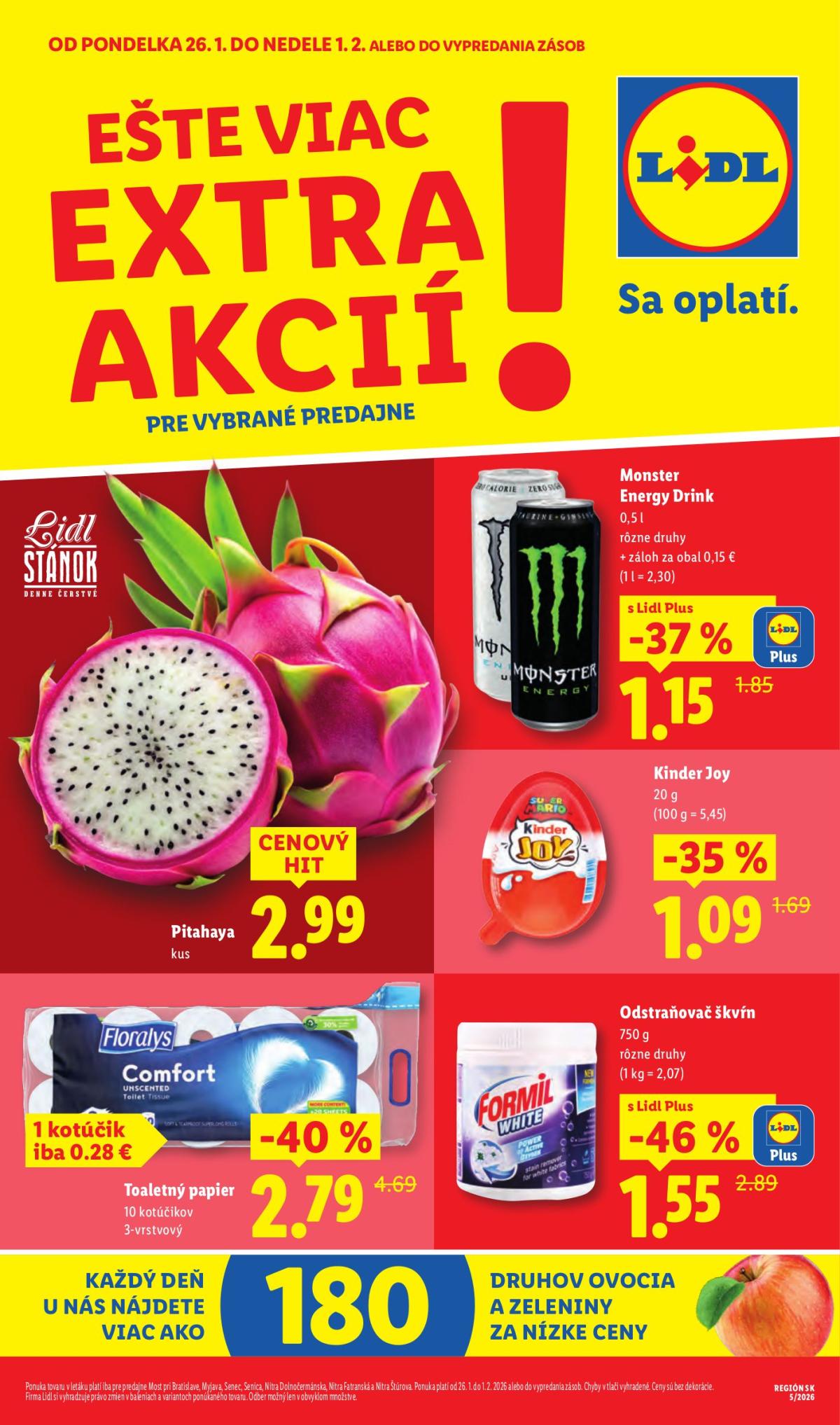 Leták Lidl - Špeciálne akcie - vybrané predajne platný od 26.01. do 01.02.