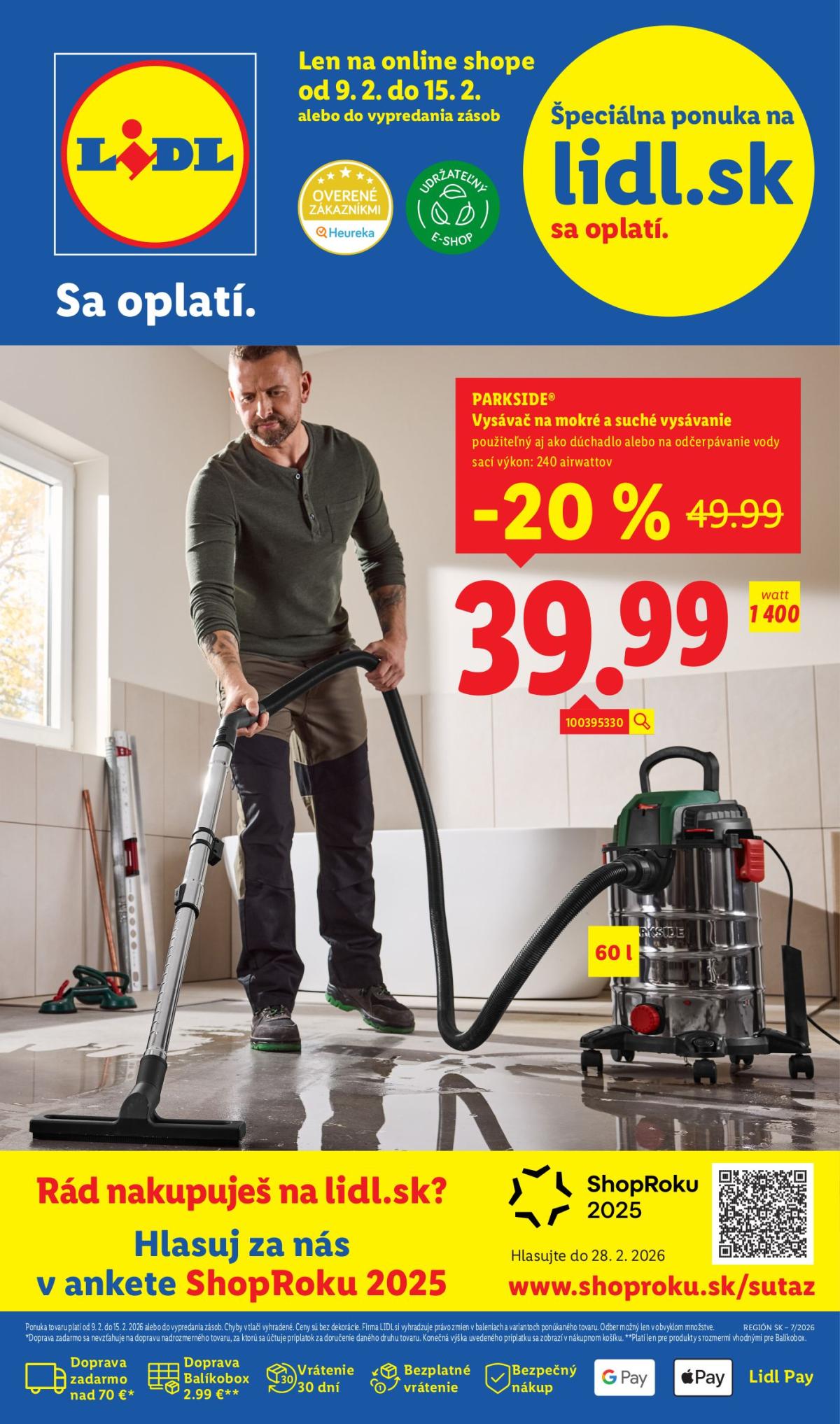 Leták Lidl.sk platný od 09.02.2026 do 15.02.2026