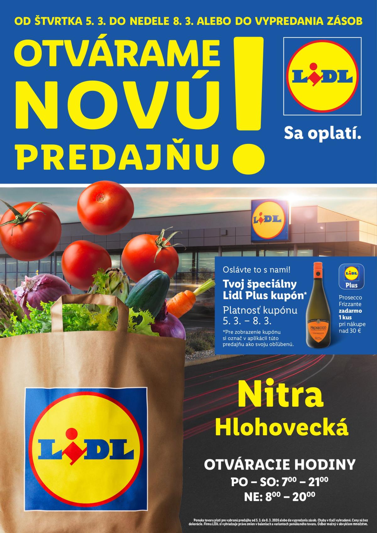 Leták Lidl - Nová predajňa v Nitre platný od 05.03.2026 do 08.03.2026