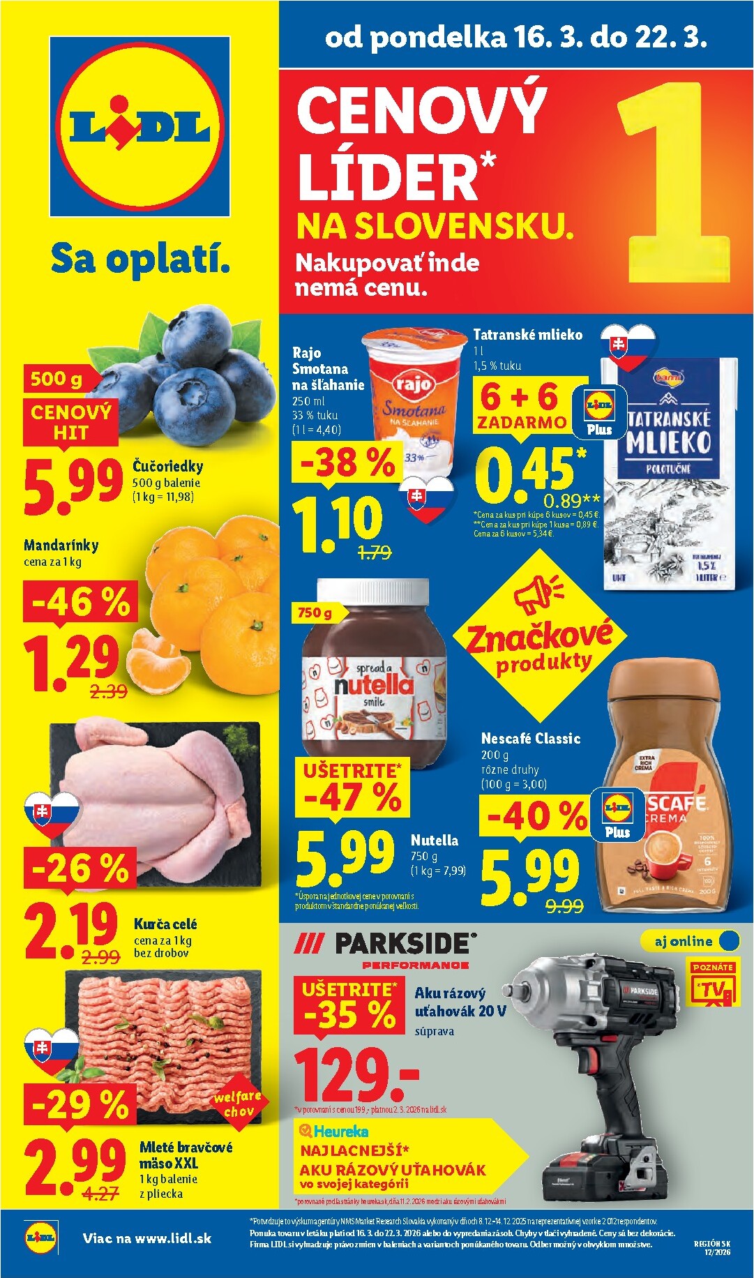 Leták Lidl platný od 16.03.2026 do 22.03.2026