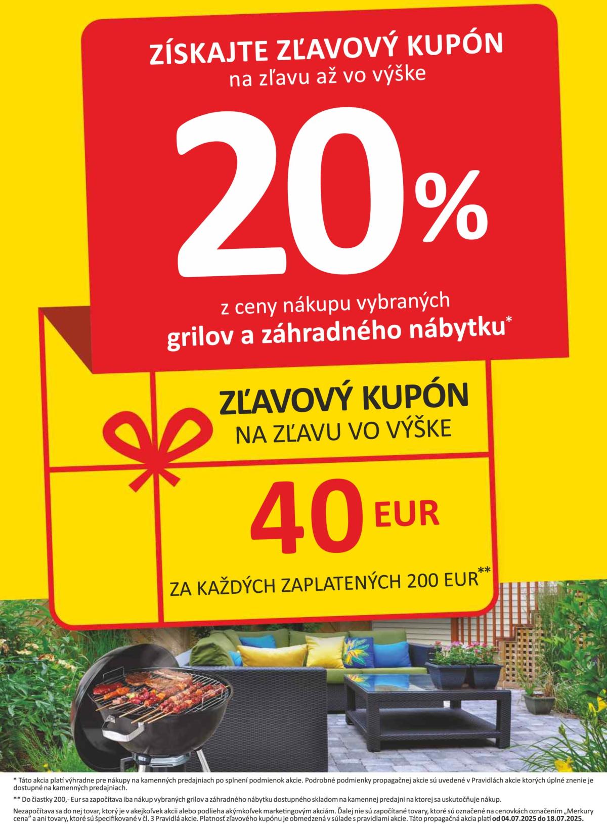 Leták Merkury Market - Získajte zľavový kupón! platný od 04.07. do 18.07.