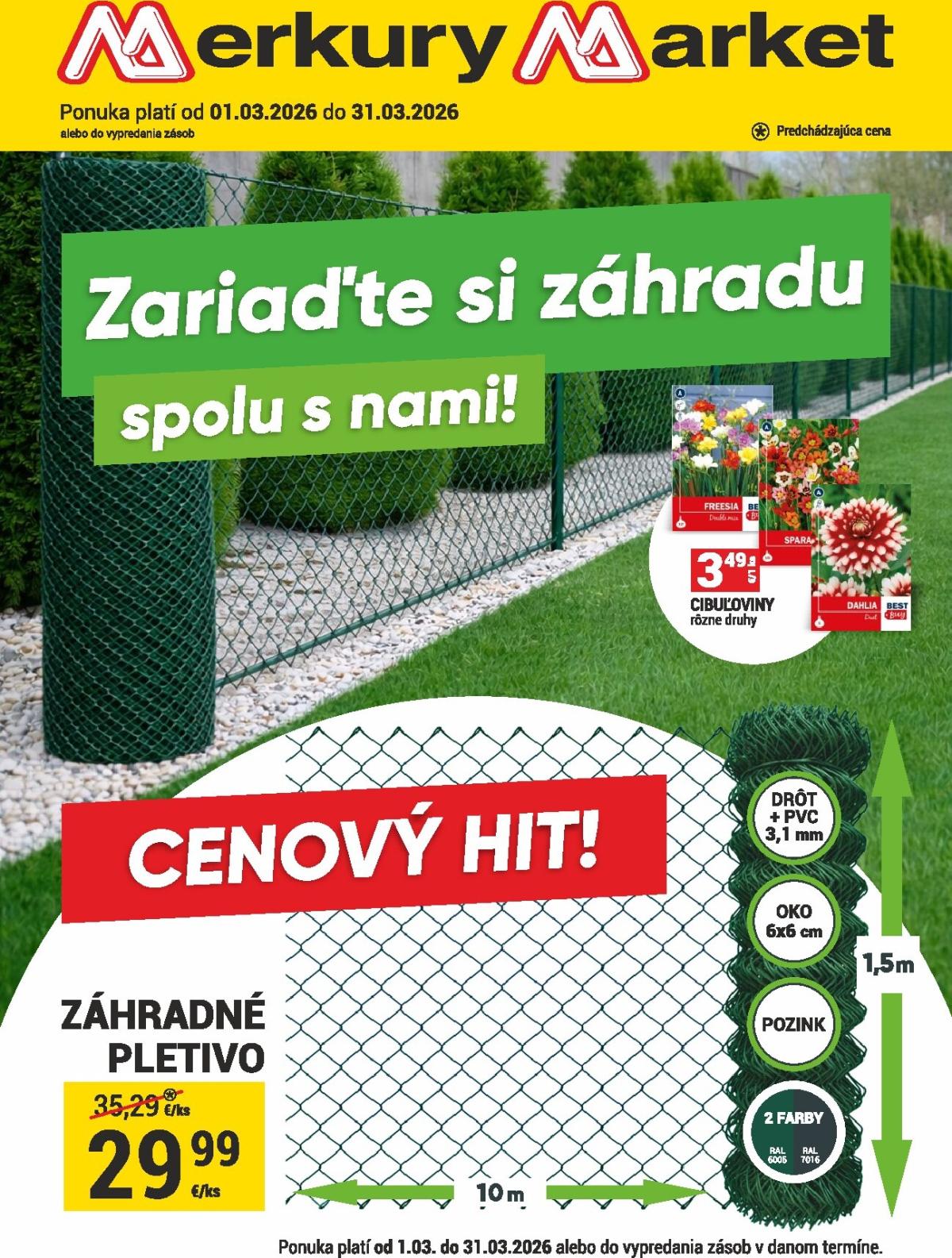 Leták Merkury Market - Zahrada platný od 01.03.2026 do 31.03.2026