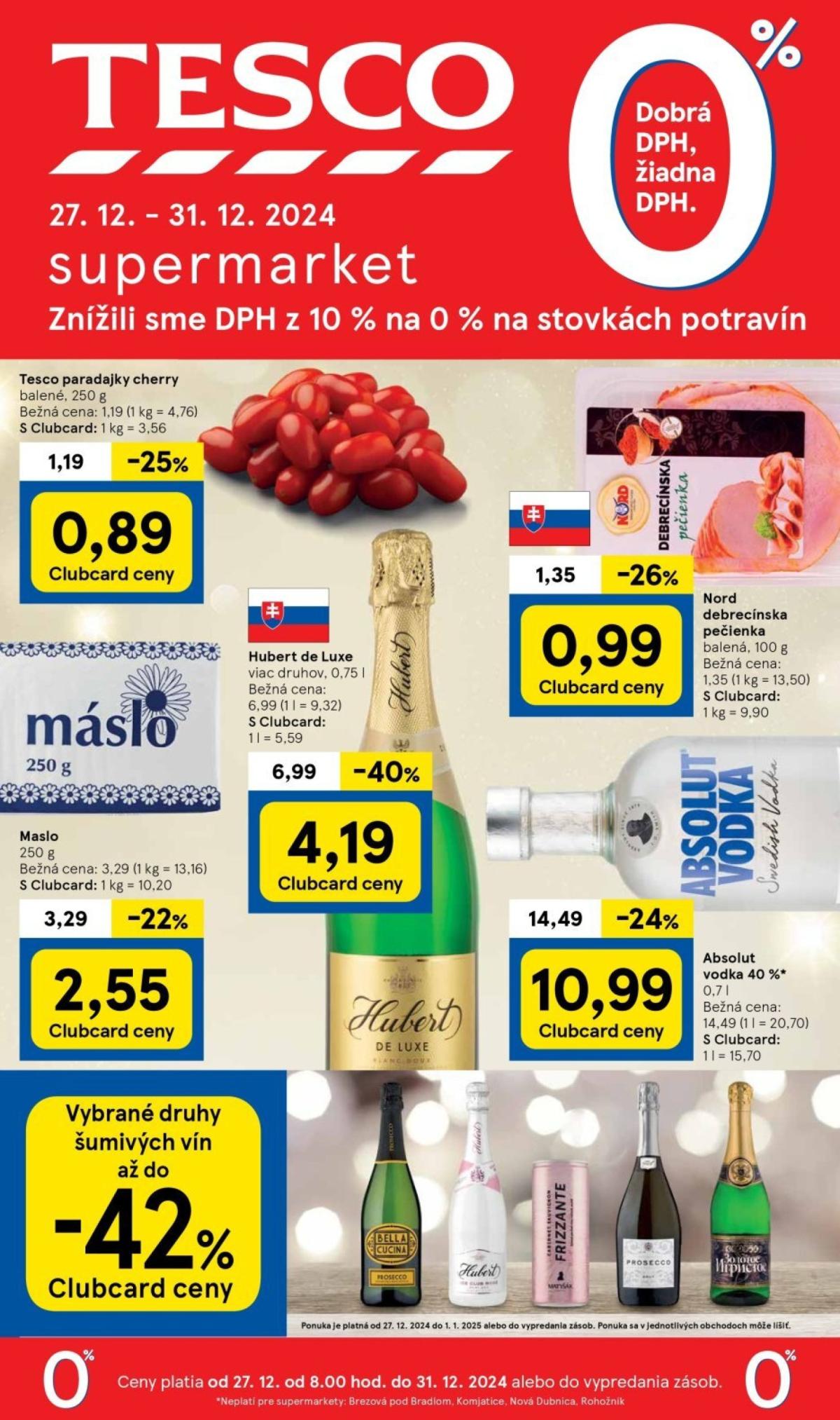 Tesco Supermarket leták platný od 27.12. - 31.12.