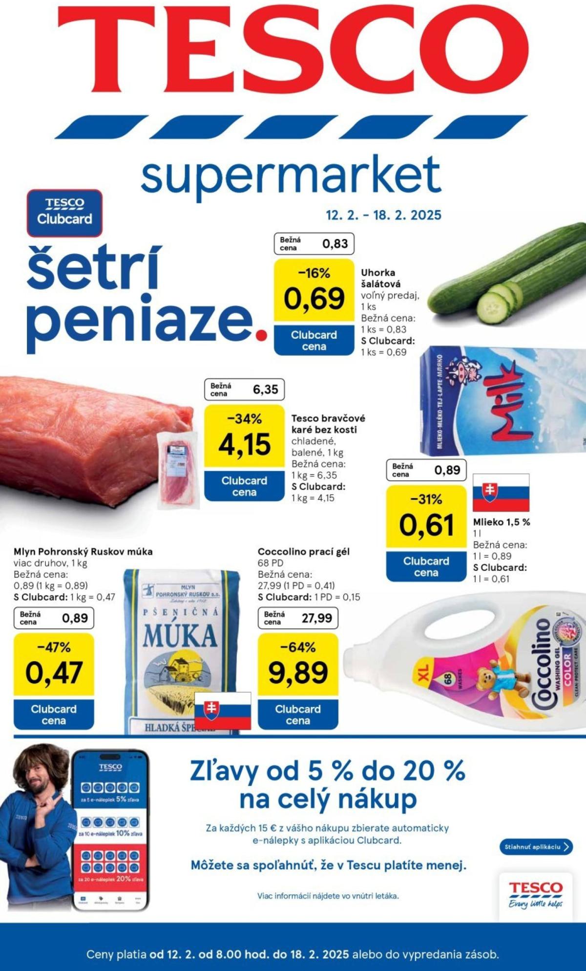 Tesco supermarket leták platný od 12.02. - 18.02.