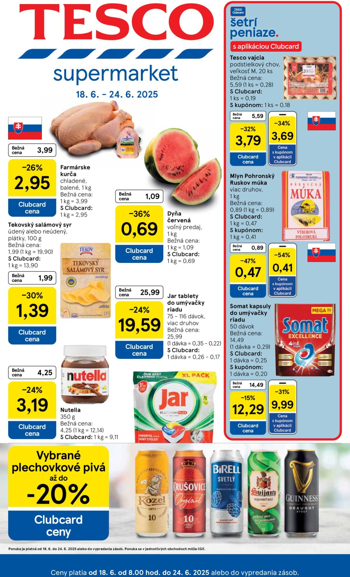 Leták Tesco supermarket platný od 18.06. do 24.06.