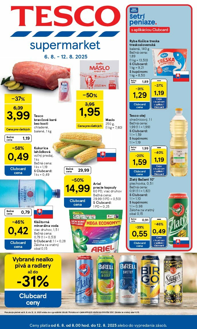 Leták Tesco supermarket platný od 06.08. do 12.08.