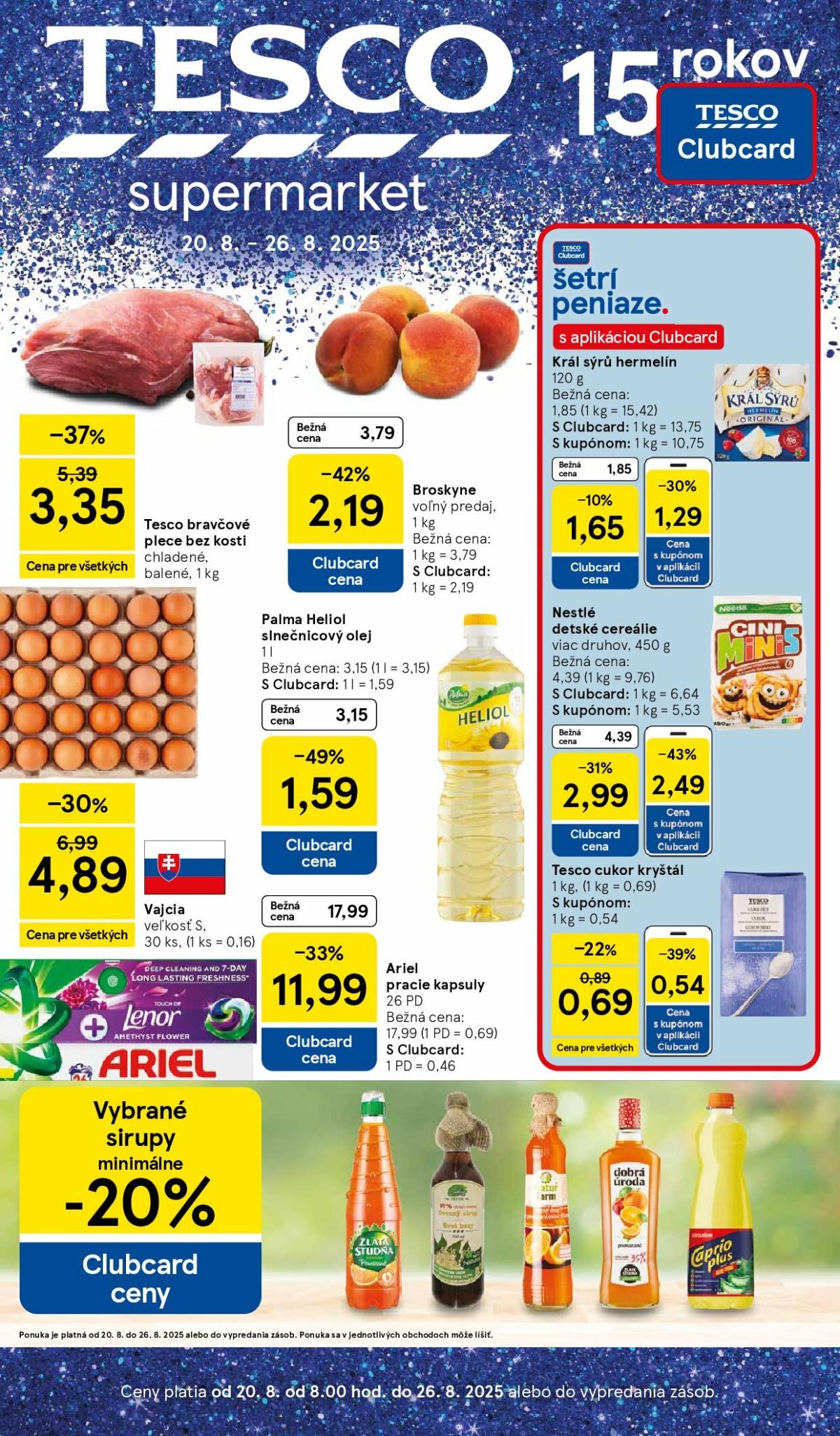 Leták Tesco supermarket platný od 20.08. do 26.08.