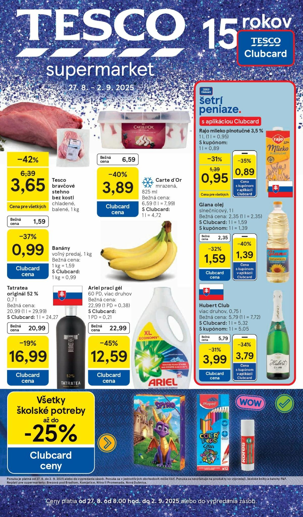 Leták Tesco supermarket platný od 27.08. do 02.09.