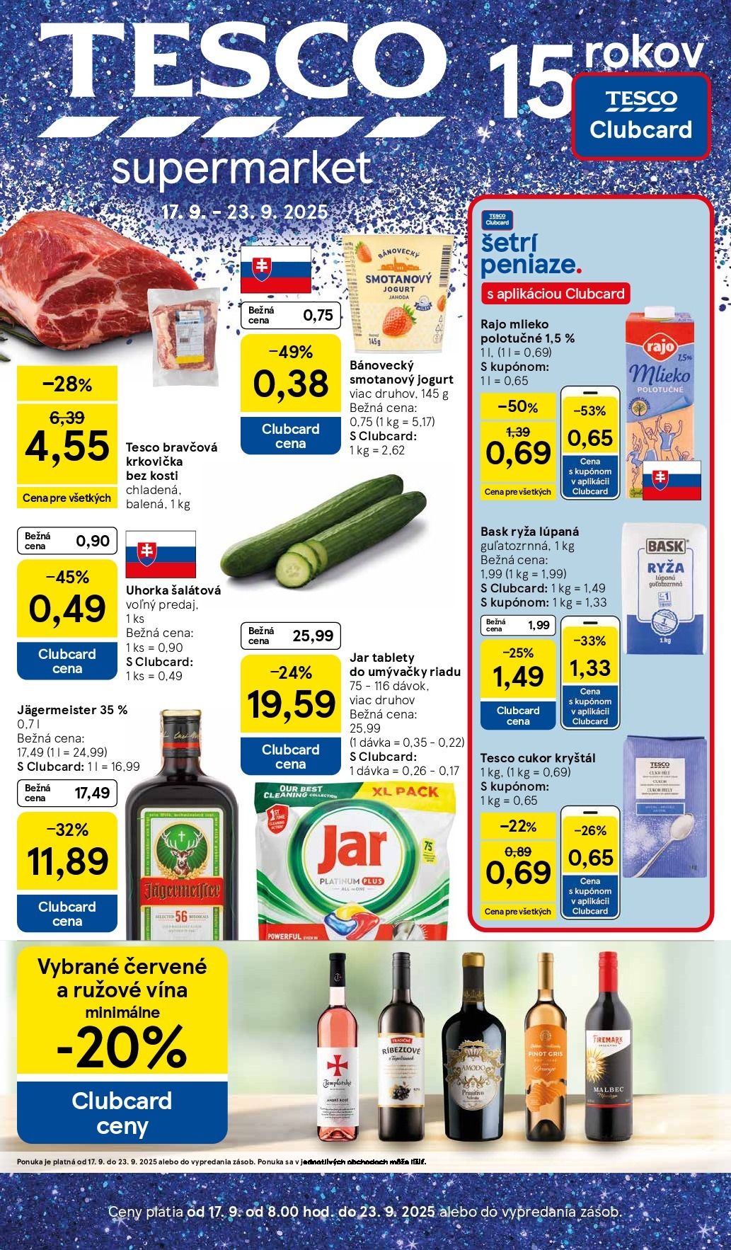 Leták Tesco supermarket platný od 17.09. do 23.09.