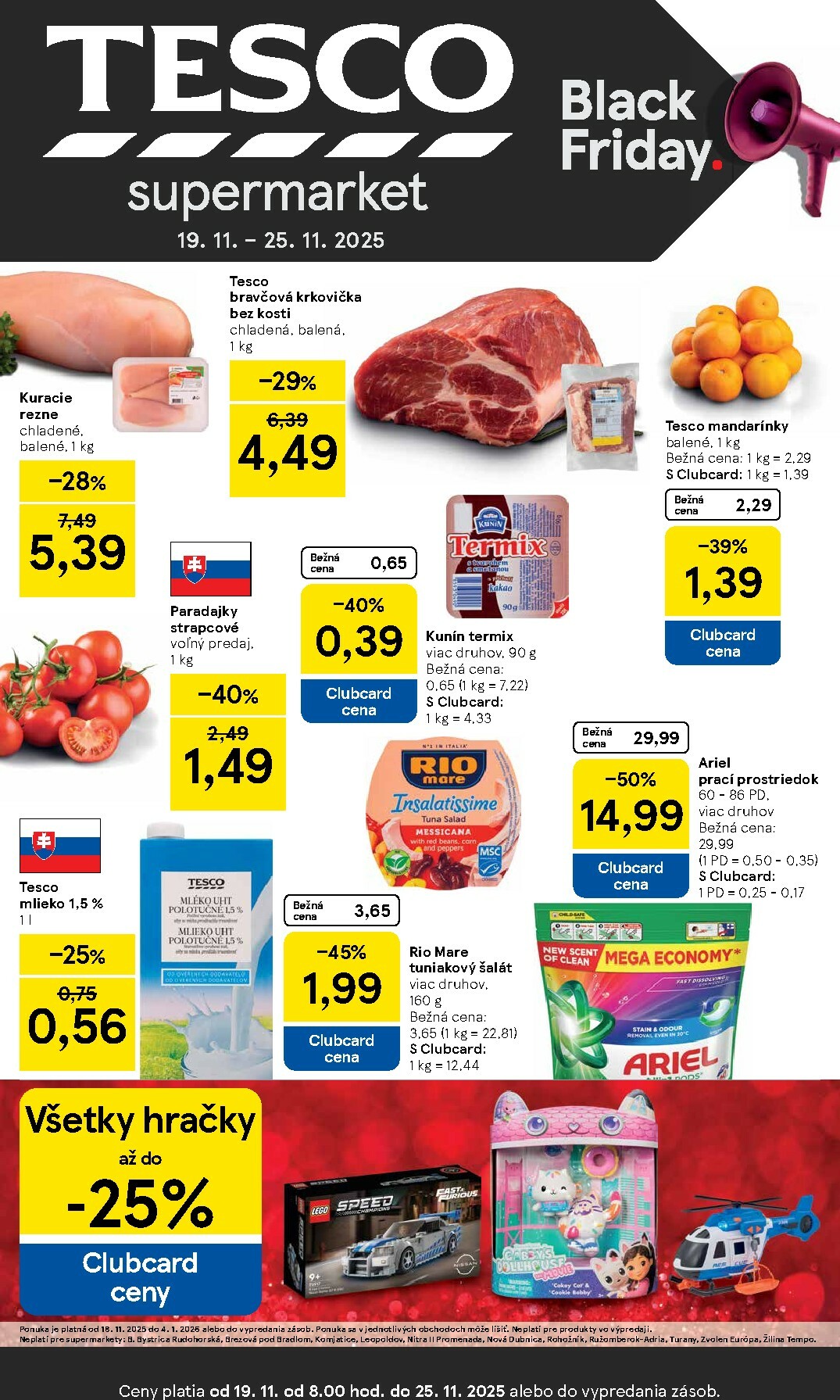 Leták Tesco supermarket platný od 19.11. do 25.11.