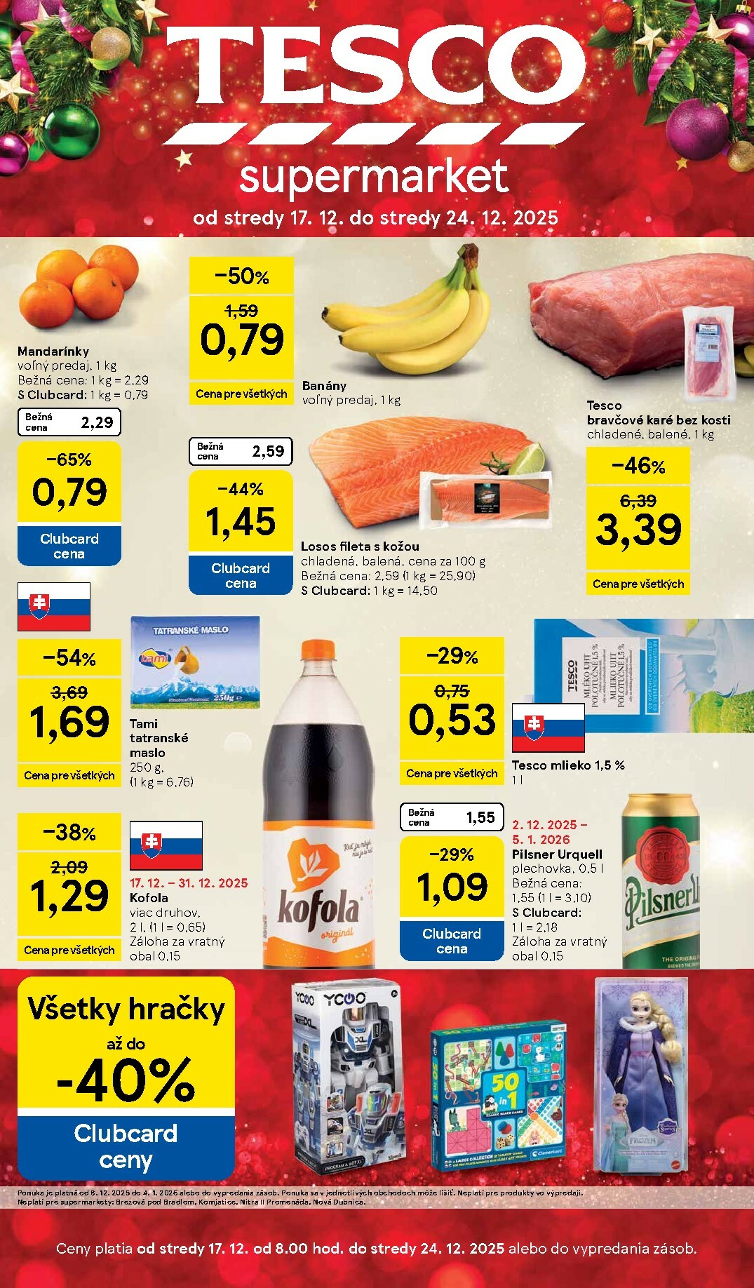 Leták Tesco supermarket platný od 17.12. do 24.12.