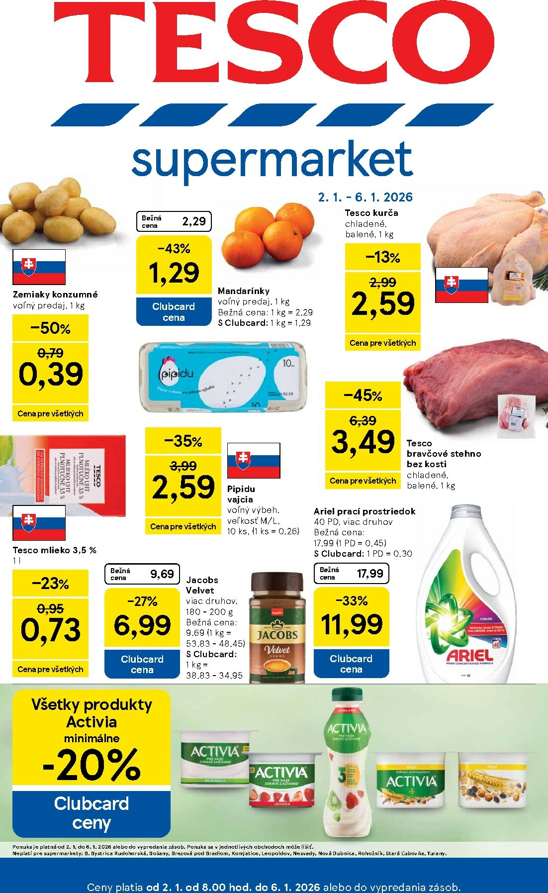 Leták Tesco supermarket platný od 02.01. do 06.01.