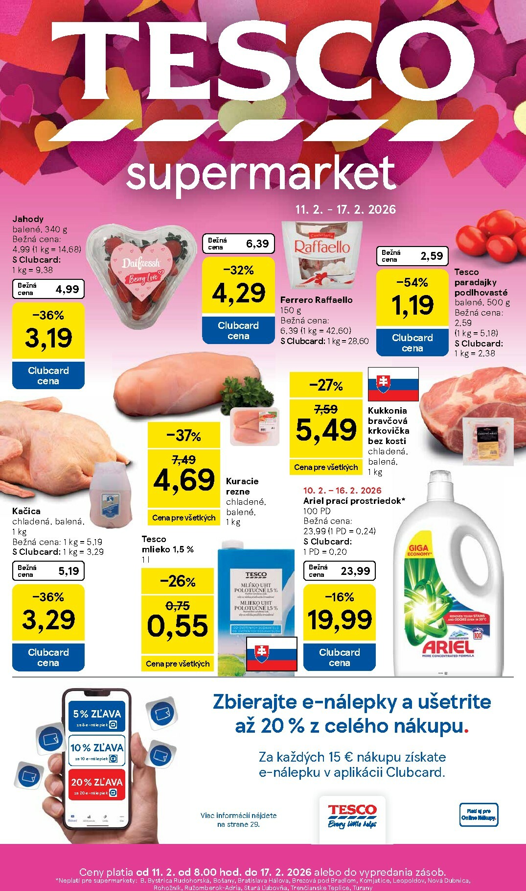 Leták Tesco supermarket platný od 11.02.2026 do 17.02.2026