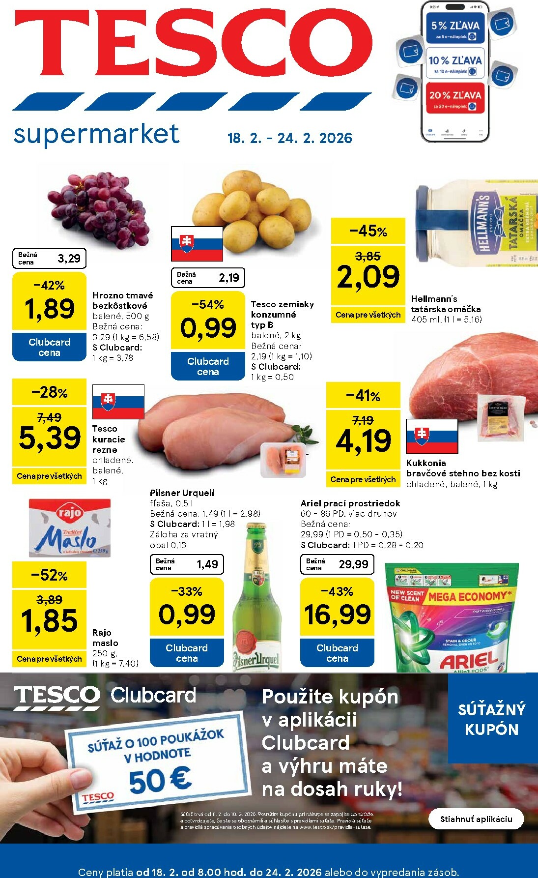 Leták Tesco supermarket platný od 18.02.2026 do 24.02.2026