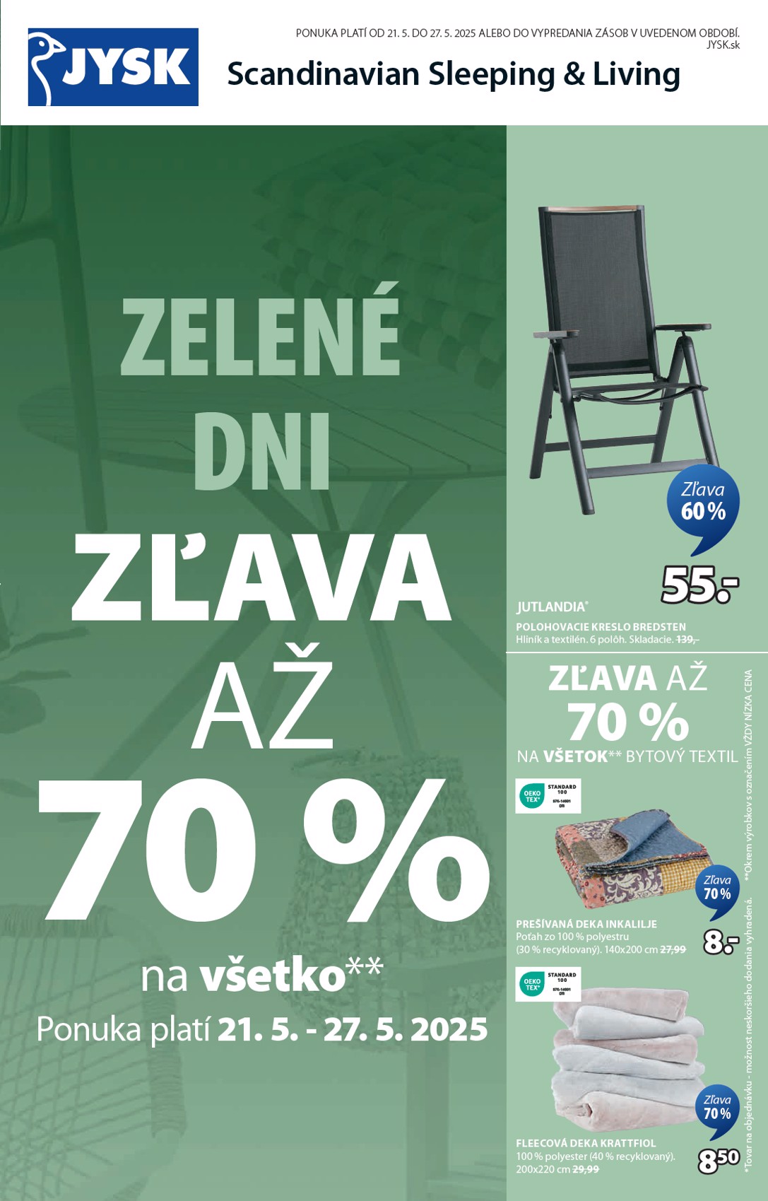 Jysk leták platný od 21.05. - 27.05.