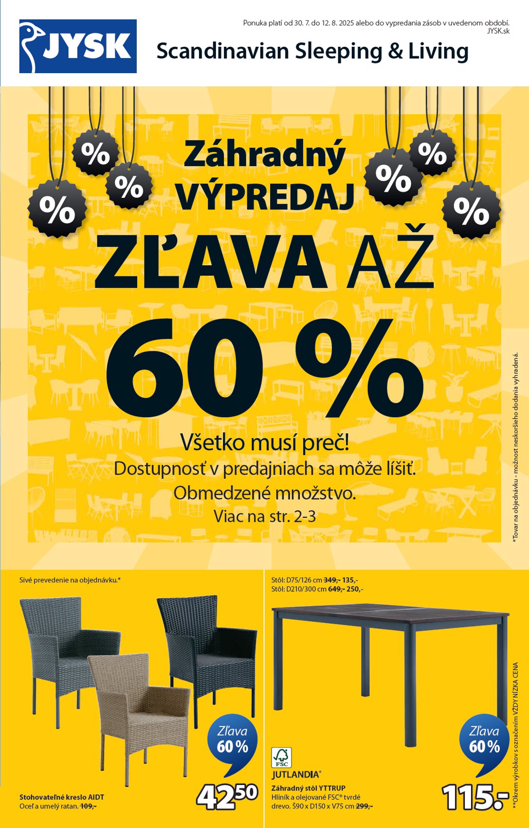 Leták Jysk platný od 30.07. do 12.08.