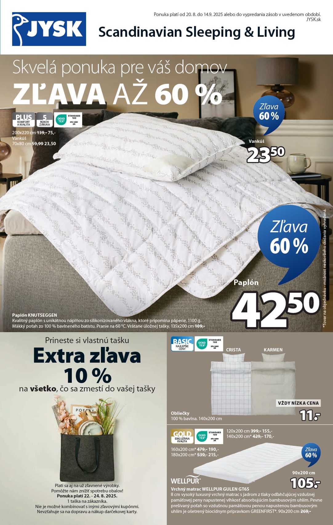 Leták Jysk platný od 20.08. do 14.09.