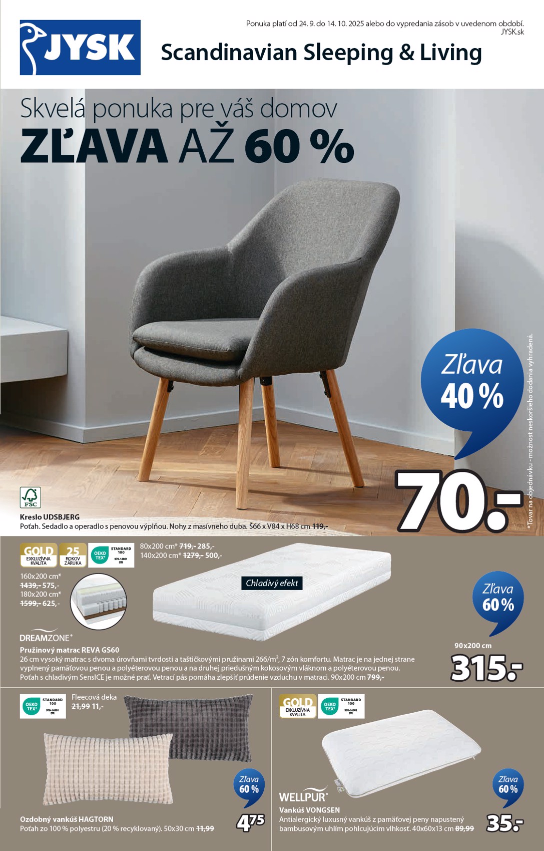 Leták Jysk platný od 24.09. do 14.10.