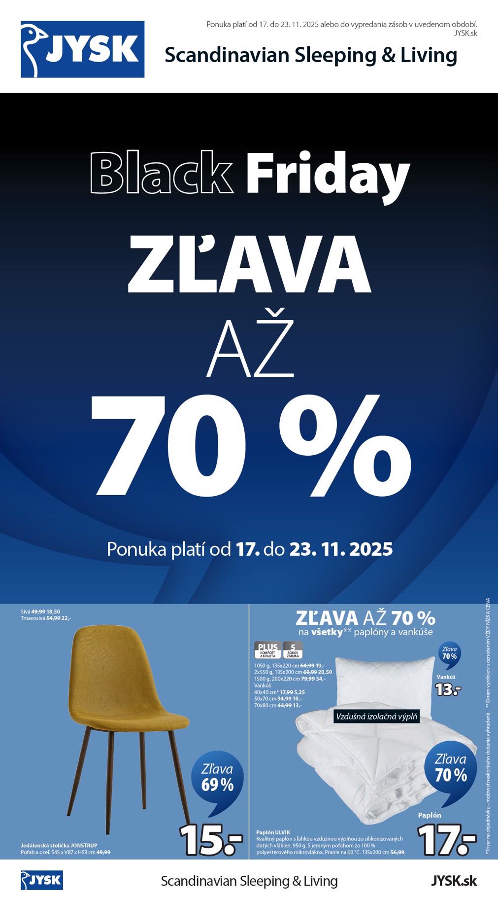 Leták Jysk platný od 17.11. do 23.11.