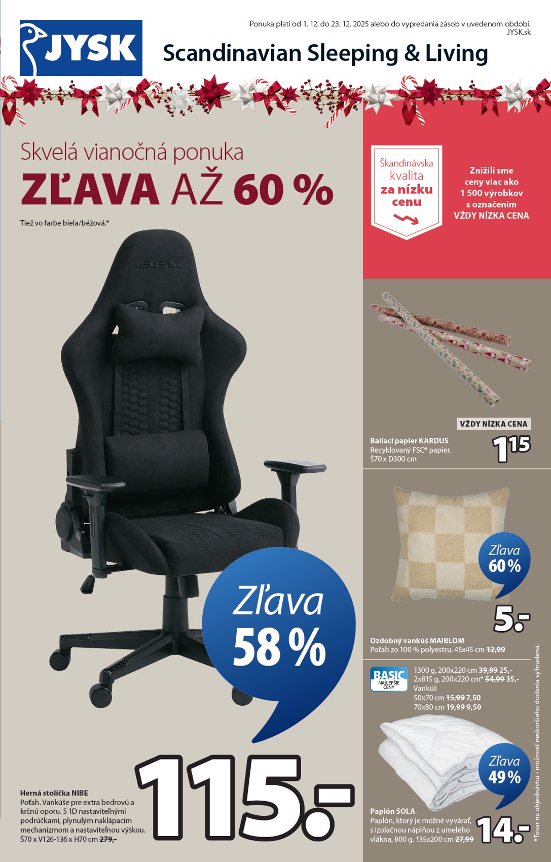 Leták Jysk platný od 01.12. do 23.12.